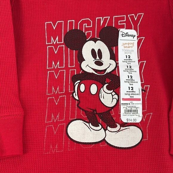 Disney jumping beans Mickey Mouse NEW NWT long sleeved shirt top toddler clothes - Picture 3 of 5